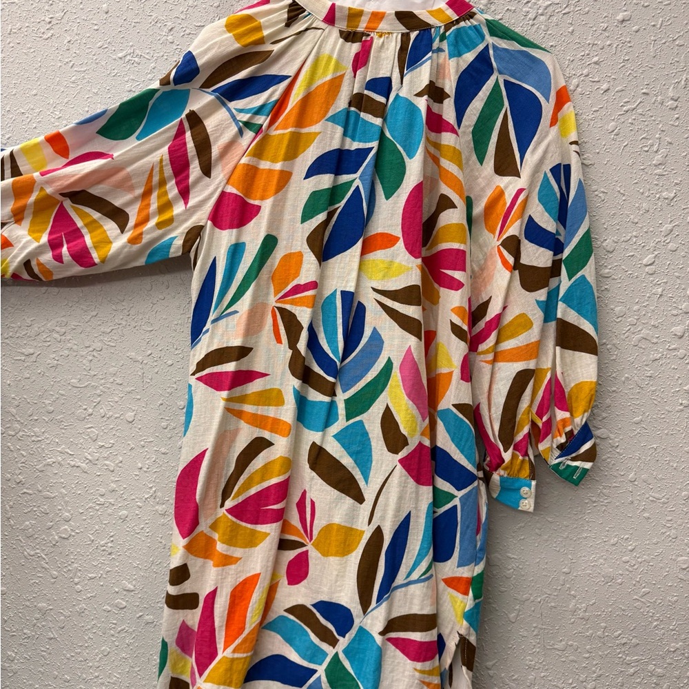 Colorful Leaf Print Women's Dress